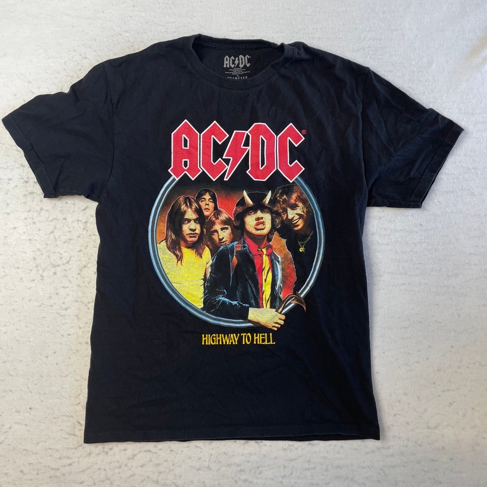 AC/DC Highway To Hell Graphic T-Shirt Mens Medium Black North American Tour 1979